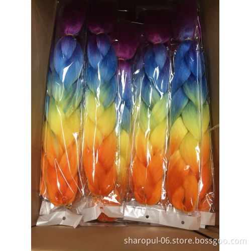 Sharopul Ombre Color Jumbo Braiding Hair extension synthetic accessories wicks knots free Crochet Braid Hair
